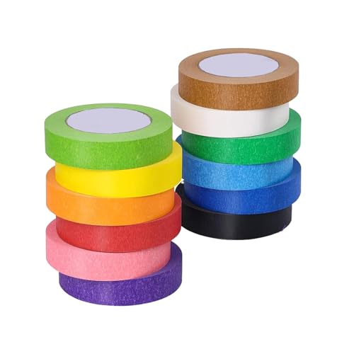 OIODKDEF 12 Rolle Kreppband Bunt, 15mm x 13m Abklebeband Bunt, Regenbogen Masking Tape, Dekorative Tape Kinder für Scrapbooking, DIY Handwerk Und Verpackung OIODKDEF 12 Rolle Kreppband Bunt, 15mm x 13m Abklebeband Bunt, Regenbogen Masking Tape, Dekorative Tape Kinder für Scrapbooking, DIY Handwerk Und Verpackung von OIODKDEF