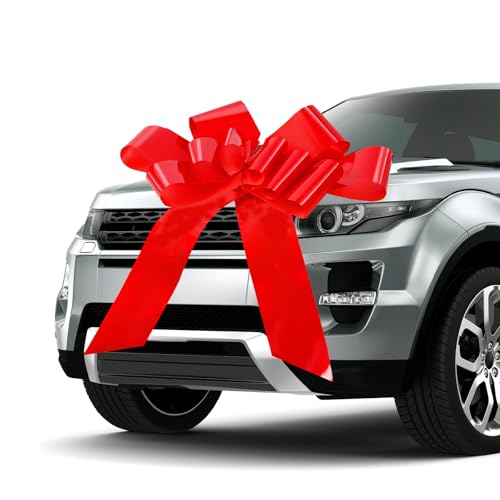 OIODKDEF Große Autoschleife, Große Rote Schleife für Auto, 23 Zoll Groß Geschenkschleife, Riesige Autoschleife für Auto Deko, Große Schleife für Auto Fahrrad Geschenkverpackung von OIODKDEF
