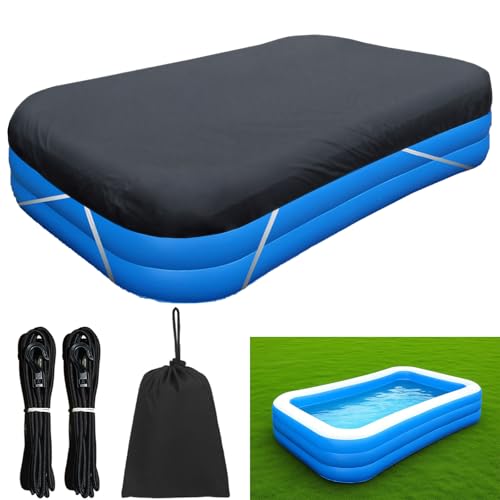 Aufblasbare Poolabdeckung, passend für Pools unter 304,8 x 182,9 cm, 20s einfach von 1 Person aufzubauen, Abdeckung ist aus 210D strapazierfähigem, wasserdichtem Oxford-Gewebe mit von OIOYLEY
