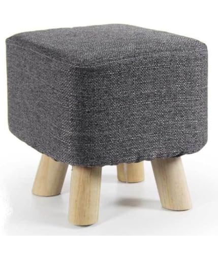 OISE ART STORE Trade Shop 790256 Sitzhocker Fußhocker quadratisch Füße Holz Stoff dunkelgrau 27 x 28 cm von OISE ART STORE