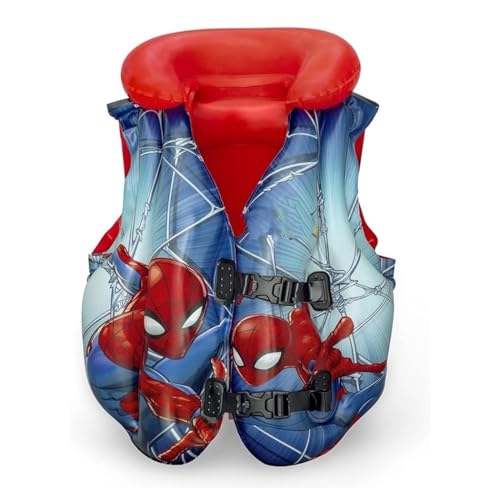 OISE ART STORE Trade Shop – Aufblasbare Schwimmweste mit 3 Kammern für Kinder Spiderman rot 019963 - von OISE ART STORE