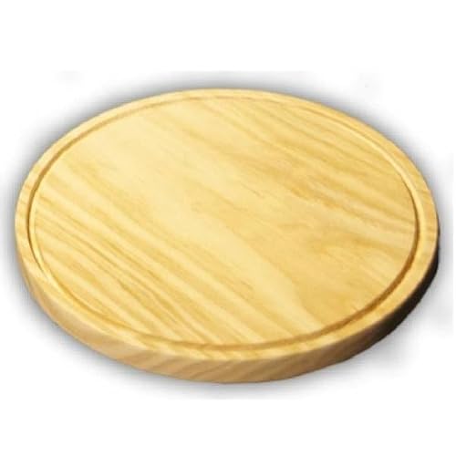 OISE ART STORE Trade Shop - Runder Pizzateller Durchmesser 28 cm Schneidebrett aus Holz Küchenzubehör von OISE ART STORE