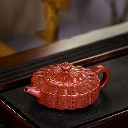 Handgefertigte Zisha-Teekanne, chinesische Yixing-Teekanne, violetter Ton, 306 ml, chinesisches Kungfu-Gebräu für lose Blätter von OITRCSS