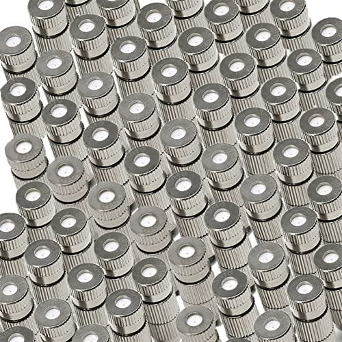 120 STÜCKE Nebeldüsen Hochdruck für Kühlsystem Messing-Sprühdüsen, Nebelsprühdüsen Zerstäubungs-Sprühnebel für Patio Garden Sprayer Bewässerungswerkzeug-Kit, 0,004-0,035 "Öffnung von OITTo