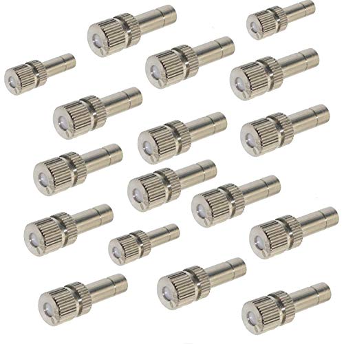 Haueeschoen 40 Stück Messing-Nebeldüsen for Outdoor-Kühlsystem Mister Nozzle Atomizing Misting Sprayer Nebeldüsen für Garten, Befeuchtung, Staubkontrolle, Landschaftsbau, 6 mm (Size : 0.1mm) von OITTo