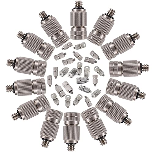 Haueeschoen 90 STÜCKE Messing-Nebeldüsen Hochdruck-Nebeldüse, Zerstäuber-Mikronebeldüse für Garten-Außennebelsystem, Gewinde UNC 10/24, 0,004–0,039 Zoll Öffnung (Size : 0.1MM) von OITTo