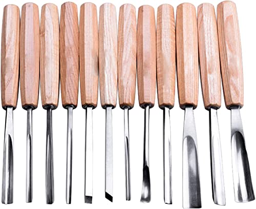 OITTo Professionelles Holzschnitzmeißel-Set, 12-teiliges scharfes Werkzeug mit Tragetasche, ideal für Anfänger und Enthusiasten von OITTo