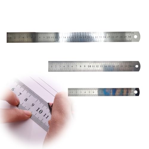 3 Stück Edelstahl Lineale Metall Lineal Präzisions Doppelseitenskala Kante Stahllineal Gerader Rand Lineal Metall Messwerkzeug für Engineering Lehre Zeichnungen Büro Schule 15cm/20cm/30cm,Lineal 3 Stück Edelstahl Lineale Metall Lineal Präzisions Doppelseitenskala Kante Stahllineal Gerader Rand Lineal Metall Messwerkzeug für Engineering Lehre Zeichnungen Büro Schule 15cm/20cm/30cm,Lineal von OIUAVYR