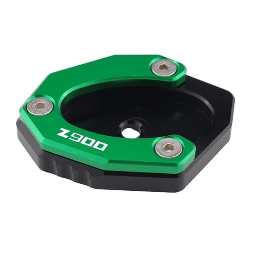 OJAMWXZU Motorrad Ständer Fuß Seitenverlängerung Pad Fit Für Z650 Z800 Z900 Z900RS Cafe Ständer Seitenständer Erweiterung Enlarger Pad Modifizierte Seite Unterstützung Sitz Kleine Fuß Pad(Green4) von OJAMWXZU