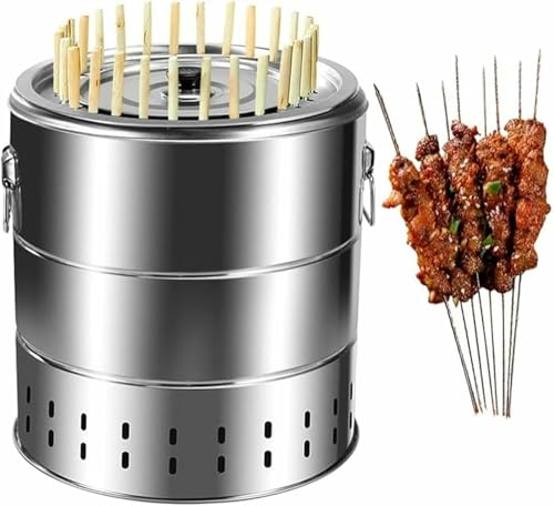 Tragbares Rauchfreies Holzkohle Grill Edelstahl Kebab BBQ Für Outdoor Indoor Camping von OJHGRDFV
