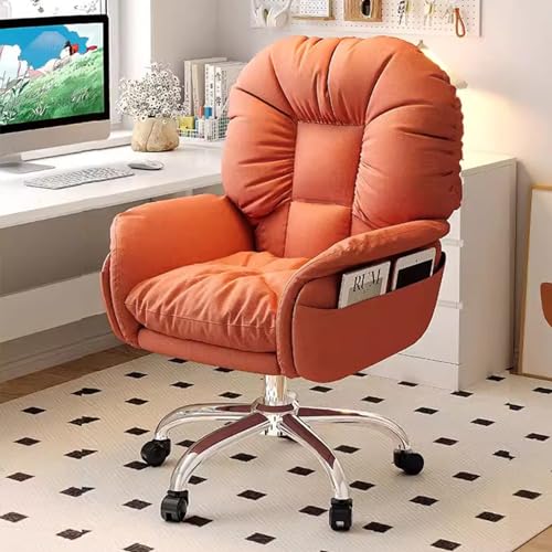 Büro-Gaming-Stühle for Erwachsene mit Rollen, Lounge-Arm-Schreibtischstühle for den Innenbereich, Live-Streaming-Computerstuhl mit verstellbarer Rückenlehne for Arbeitszimmer und Wohnzimmer(Orange/A) von OJIJO