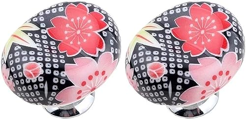 OJIJO Einfache pastorale Keramikknöpfe, 2 Stück mehrfarbige Bonbon-Schrankgriffe for Kindermöbel, Küchenschubladen, 34 x 26 x 16 mm(Style A) von OJIJO