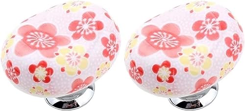 OJIJO Einfache pastorale Keramikknöpfe, 2 Stück mehrfarbige Bonbon-Schrankgriffe for Kindermöbel, Küchenschubladen, 34 x 26 x 16 mm(Style C) von OJIJO