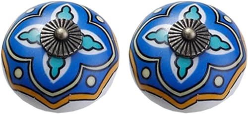 OJIJO Europäische Keramikknöpfe, 2 Stück Möbelgriffe for Schubladen, Kleiderschrank, Küchenschrank, Tür(Style G) von OJIJO