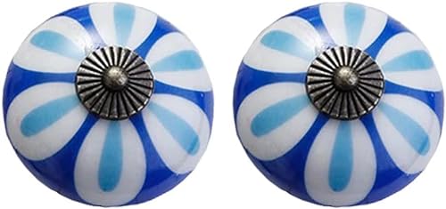 OJIJO Europäische Keramikknöpfe, 2 Stück Möbelgriffe for Schubladen, Kleiderschrank, Küchenschrank, Tür(Style H) von OJIJO