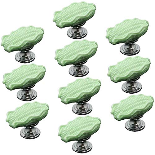 OJIJO Keramikknöpfe, 10 Stück, Schrankgriffe for Schubladen, Kleiderschrank, Tür, Küche, Garten, Möbel, Heimdekoration, 49 x 36 x 31 mm(Green) von OJIJO