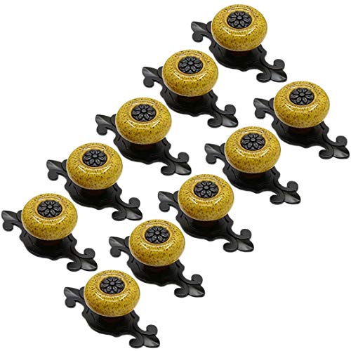 OJIJO Keramikknöpfe, 10 Stück Schrankgriffe for Schubladen, Kleiderschränke, Kommoden, Kinderzimmer, Küchentürgriffe, 32 x 32 x 26 mm(Yellow) von OJIJO
