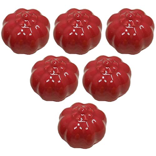 OJIJO Keramikknöpfe, 6 Stück, Herbsternte, Schrankgriffe for Küchenschrank, Schranktür, Möbel, 40 x 40 x 37 mm(Red) von OJIJO