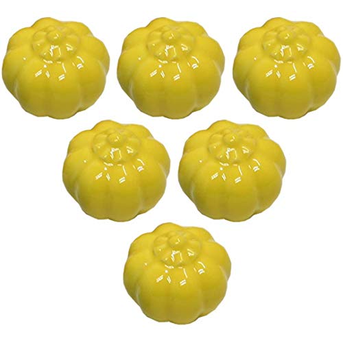 OJIJO Keramikknöpfe, 6 Stück, Herbsternte, Schrankgriffe for Küchenschrank, Schranktür, Möbel, 40 x 40 x 37 mm(Yellow) von OJIJO
