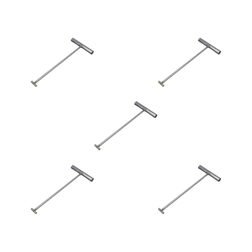 OJREEUB 5er-Set Schachthaken, Werkzeug, Trampolin, T-Griff zum Bewegen, Edelstahl, Einzelhaken, 8 mm x 15 cm von OJREEUB
