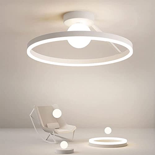 OJRG LED-Deckenleuchte, Eisen, modern, einfach, Kinderzimmer, Deckenleuchte, Restaurant, Acryl, Aluminium, Lampenschirm, rund, Deckenleuchte für Wohnzimmer, Schlafzimmer, Esszimmer, Flur, Farbe: Weiß OJRG LED-Deckenleuchte, Eisen, modern, einfach, Kinderzimmer, Deckenleuchte, Restaurant, Acryl, Aluminium, Lampenschirm, rund, Deckenleuchte für Wohnzimmer, Schlafzimmer, Esszimmer, Flur, Farbe: Weiß von OJRG
