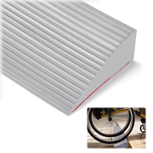 Türschwellenrampe, Schwellenrampe Selbstklebend, 900 x 80 x (10-30) mm auffahrrampe Rollstuhl, Türschwellen Silikon für Rollstuhl, Kinderwagen, Rollator oder e Scooter (Grau, 90x8x2.5cm) von OJTOJT
