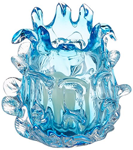 OK Lighting Aqua Blue Glass Candleholder von OK Lighting