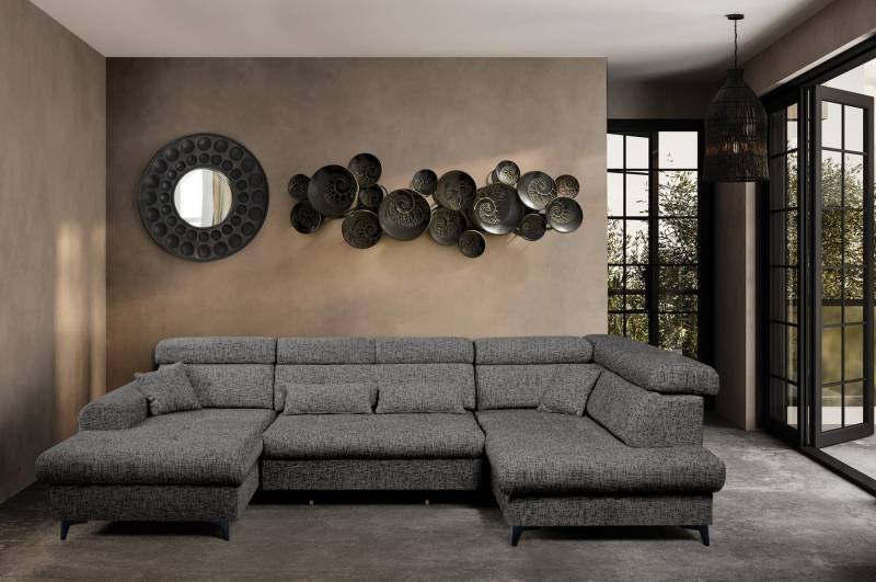 OKAA Ecksofa Wohnlandschaft mit elektrischer Schlaffunktion inkl. 2x Bettkasten von OKAA