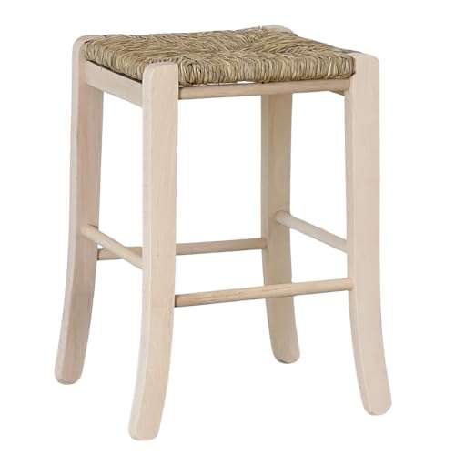 Hocker aus Holz und Stroh H cm 47 roh zum lackieren Pub Bar Restaurant Agrotourismus von OKAFFAREFATTO MADDALONI