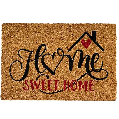 OKAFFAREFATTO MADDALONI Fußmatte rechteckig aus Kokosfaser Schriftzug Sweet Home 45 x 75 cm für den Eingangsbereich von OKAFFAREFATTO MADDALONI