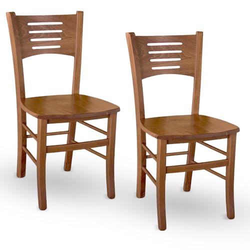 OKAFFAREFATTO MADDALONI Set mit 2 Esszimmerstühlen Amelia, aus Holz mit Walnuss-Finish, Sitzfläche aus Massivholz OKAFFAREFATTO MADDALONI Set mit 2 Esszimmerstühlen Amelia, aus Holz mit Walnuss-Finish, Sitzfläche aus Massivholz von OKAFFAREFATTO MADDALONI