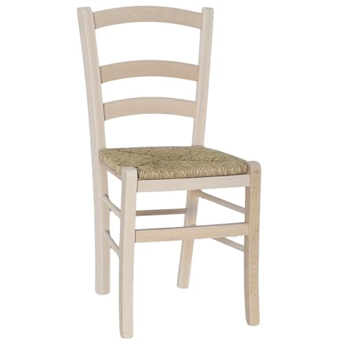 OKAFFAREFATTO MADDALONI Stuhl Modell Venezia mit Sitzfläche aus Stroh, aus natürlichem Buchenholz, unbehandelt zum Lackieren, für Haus, Küche, Garten, Restaurant, fertig montiert OKAFFAREFATTO MADDALONI Stuhl Modell Venezia mit Sitzfläche aus Stroh, aus natürlichem Buchenholz, unbehandelt zum Lackieren, für Haus, Küche, Garten, Restaurant, fertig montiert von OKAFFAREFATTO MADDALONI