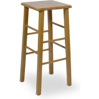 Okaffarefatto - Barhocker 73 cm hoch aus hellem Nussbaum quadratischer Sitz aus massivem Holz von OKAFFAREFATTO