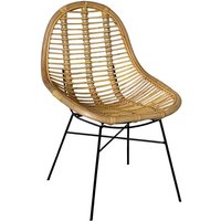 Betty-Sessel aus echtem Bambusholz mit lackierten Eisenbeinen von OKAFFAREFATTO