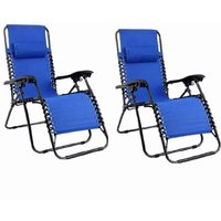 Blauer Zero-Gravity-Liegestuhl aus Textilene x 2 von OKAFFAREFATTO