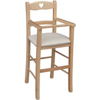 Chaise Haute en Bois Naturel Avec Assise Rembourr� Cuir Synthetique Beige/Cr�me Chaise Haute en Bois Naturel Avec Assise Rembourr� Cuir Synthetique Beige/Cr�me von OKAFFAREFATTO