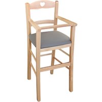 Okaffarefatto - Hochstuhl aus Naturholz mit gepolstertem Sitz aus grauem/taubengrauem Kunstleder Okaffarefatto - Hochstuhl aus Naturholz mit gepolstertem Sitz aus grauem/taubengrauem Kunstleder von OKAFFAREFATTO