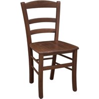 Esszimmerstuhl aus dunklem Nussbaum mit Sitzfläche aus massivem Holz von OKAFFAREFATTO