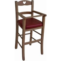Großer Stuhl aus hellem Walnussholz mit rotem Kunstledersitz von OKAFFAREFATTO
