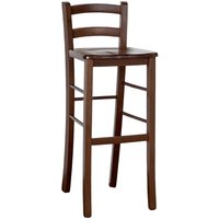 Okaffarefatto - Hoher Barhocker aus Holz, Höhe 80 cm, mit Sitz aus massivem dunklem Walnussholz von OKAFFAREFATTO