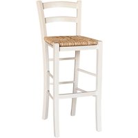 Hoher Hocker aus weißem Anilinholz – 73 cm – rustikaler Stil für Zuhause und Bar Hoher Hocker aus weißem Anilinholz – 73 cm – rustikaler Stil für Zuhause und Bar von OKAFFAREFATTO