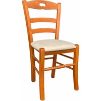 Loris Kirschholzstuhl mit beigem Kunstledersitz von OKAFFAREFATTO