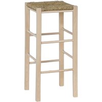 Okaffarefatto - Barhocker aus Holz, Höhe 70 cm, zum Bemalen, mit quadratischer Sitzfläche aus Stroh von OKAFFAREFATTO