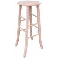 Okaffarefatto - Barhocker aus rohem Holz h 80 cm mit Säbelbeinen Okaffarefatto - Barhocker aus rohem Holz h 80 cm mit Säbelbeinen von OKAFFAREFATTO