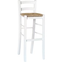 Barhocker aus weißem Holz mit Sitzfläche aus Stroh h 80 cm Barhocker aus weißem Holz mit Sitzfläche aus Stroh h 80 cm von OKAFFAREFATTO