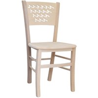 Capri-Stuhl aus rohem Holz zum Bemalen mit Sitz aus Massivholz von OKAFFAREFATTO
