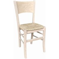 Roher Lucy-Holzstuhl zum Bemalen mit Strohsitz von OKAFFAREFATTO