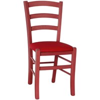 Stuhl aus Holz venezia rot mit Sitzfläche aus Kunstleder rot von OKAFFAREFATTO