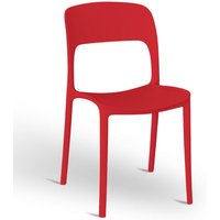 Stuhl Alice aus Kunststoff stapelbar rot Modell Komfort von OKAFFAREFATTO