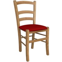 Stuhl aus Holz Venezia Nussbaum hell mit gepolsterter Sitz Kunstleder rot Stuhl aus Holz Venezia Nussbaum hell mit gepolsterter Sitz Kunstleder rot von OKAFFAREFATTO